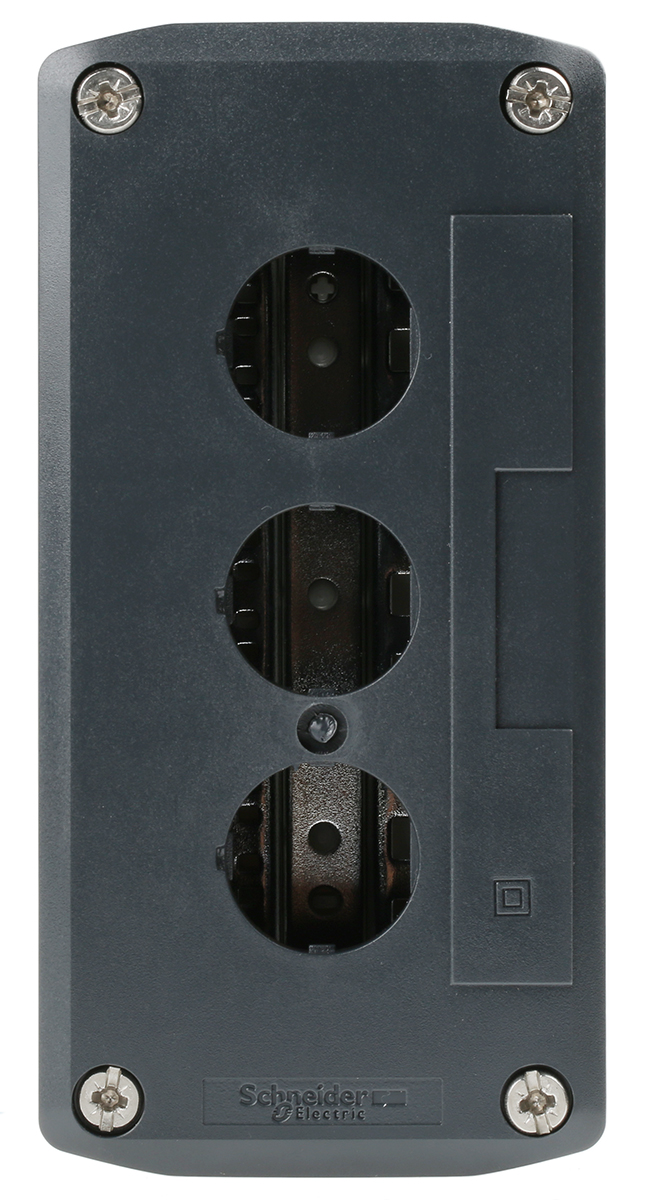 xald03 Schneider Electric Grey Polycarbonate Harmony XALD Control Station Enclosure - 3 Hole 22 mm Diameter