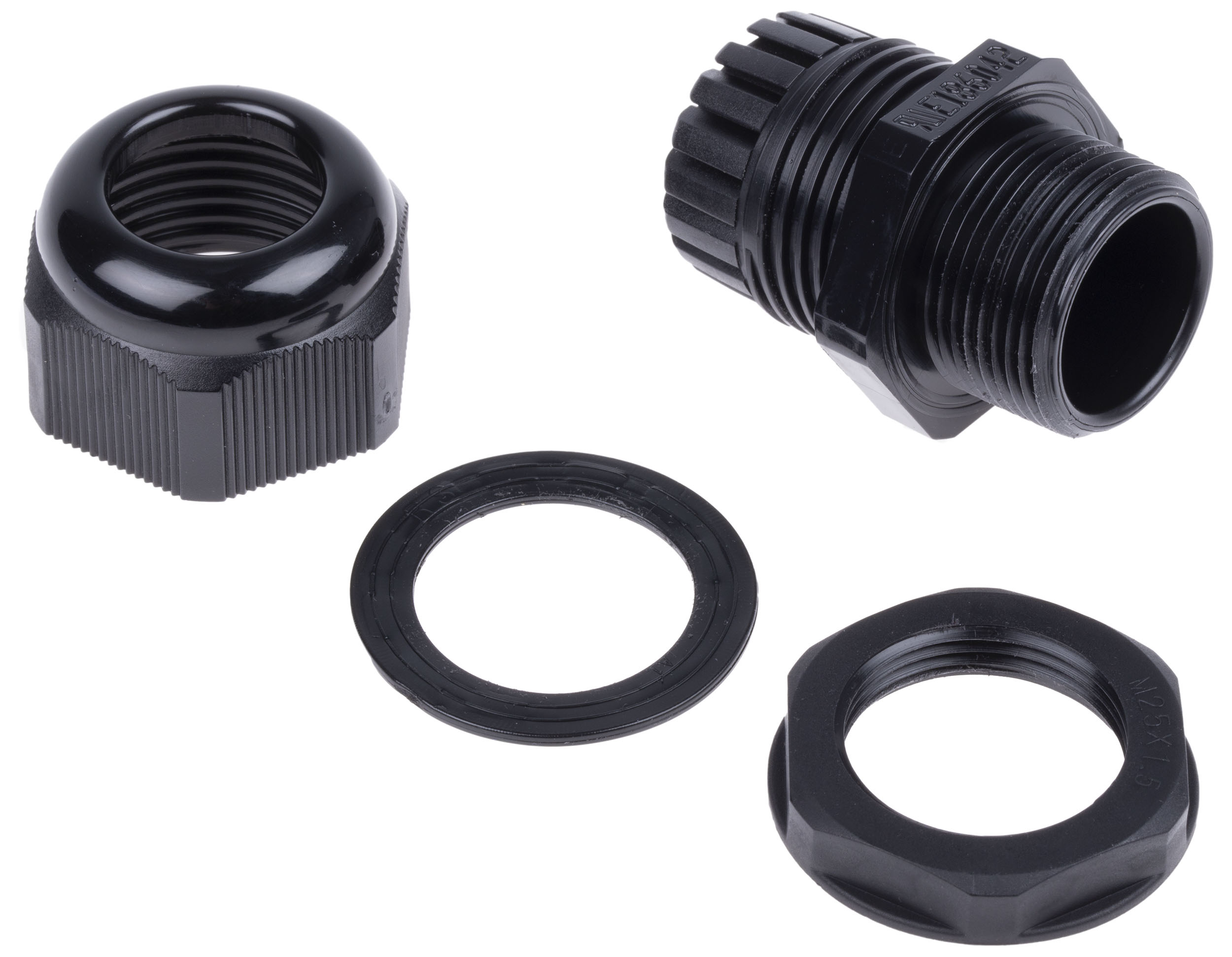 669-4676 RS PRO Black Polyamide 66 Cable Gland, M25 Thread, 13 mm min., 18 mm max., IP68
