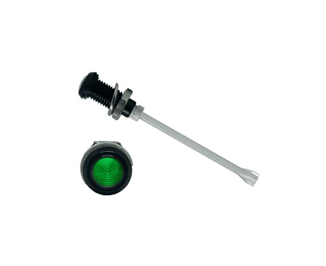 RHD-910-F6PZG67PR Bivar, Panel Mount Vertical LED Light Pipe, Green Round Lens
