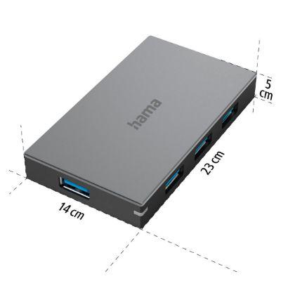 200115 Hama 4 Port USB 3.0 USB A  Hub, USB Powered, 8.6 x 4.9 x 1.2cm