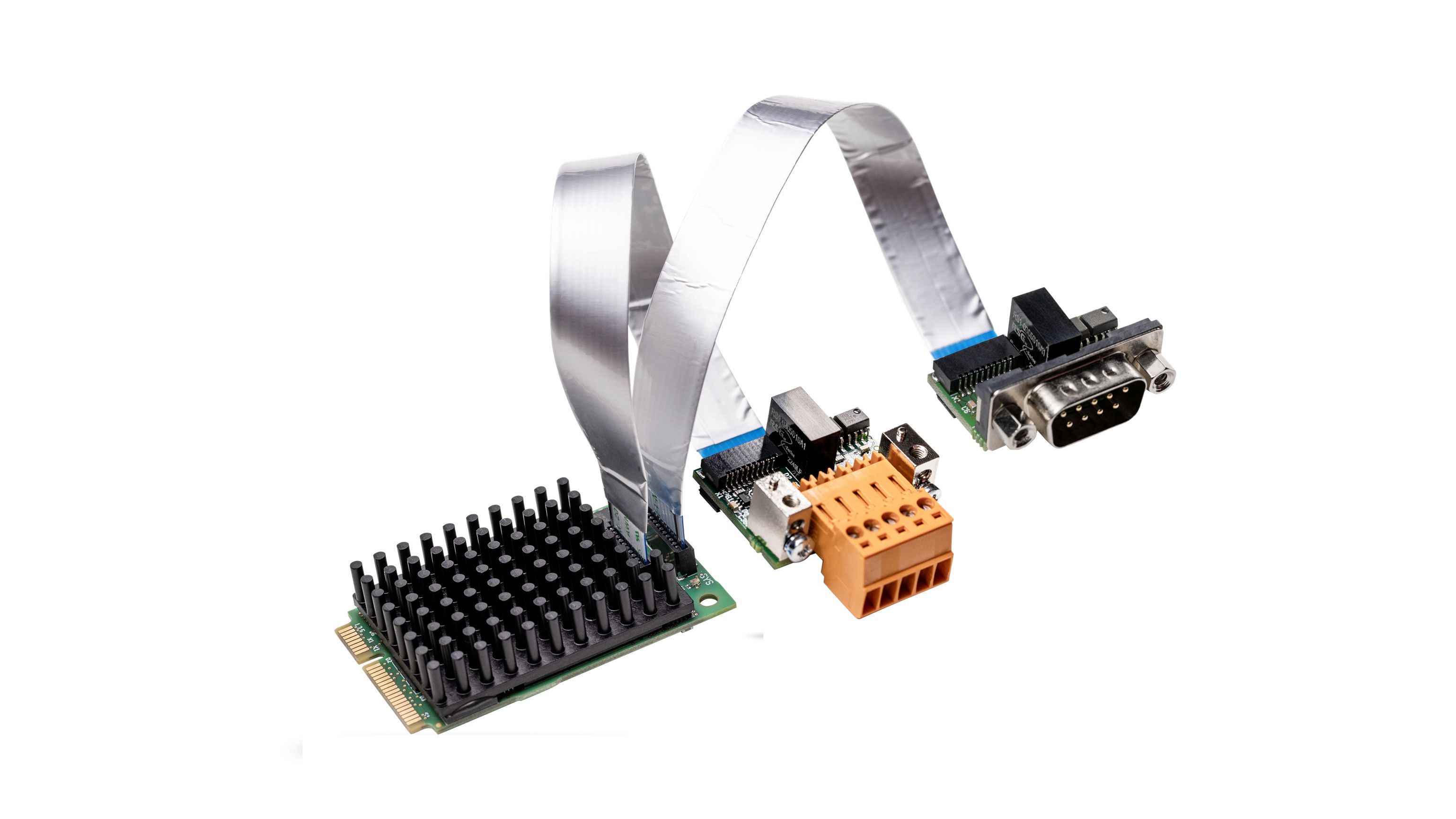 Hilscher 2 Port Mini PCI Express 5 Pin COMBICON, 9 pin D-Sub Serial Card