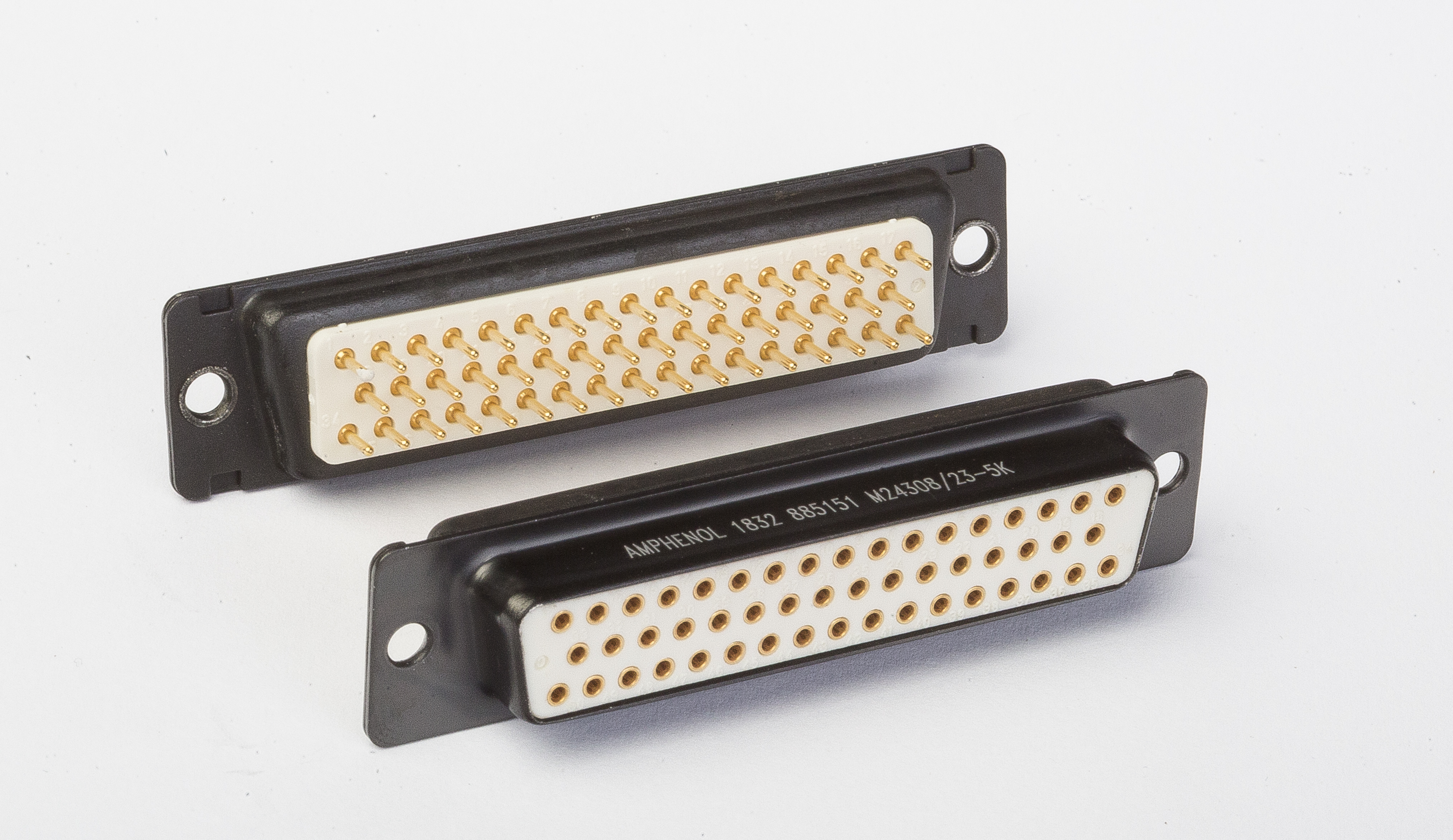 Amphenol India M24308 26 Way Panel Mount D-sub Connector Socket, 2.29mm Pitch, with 4-40 Screw Locks