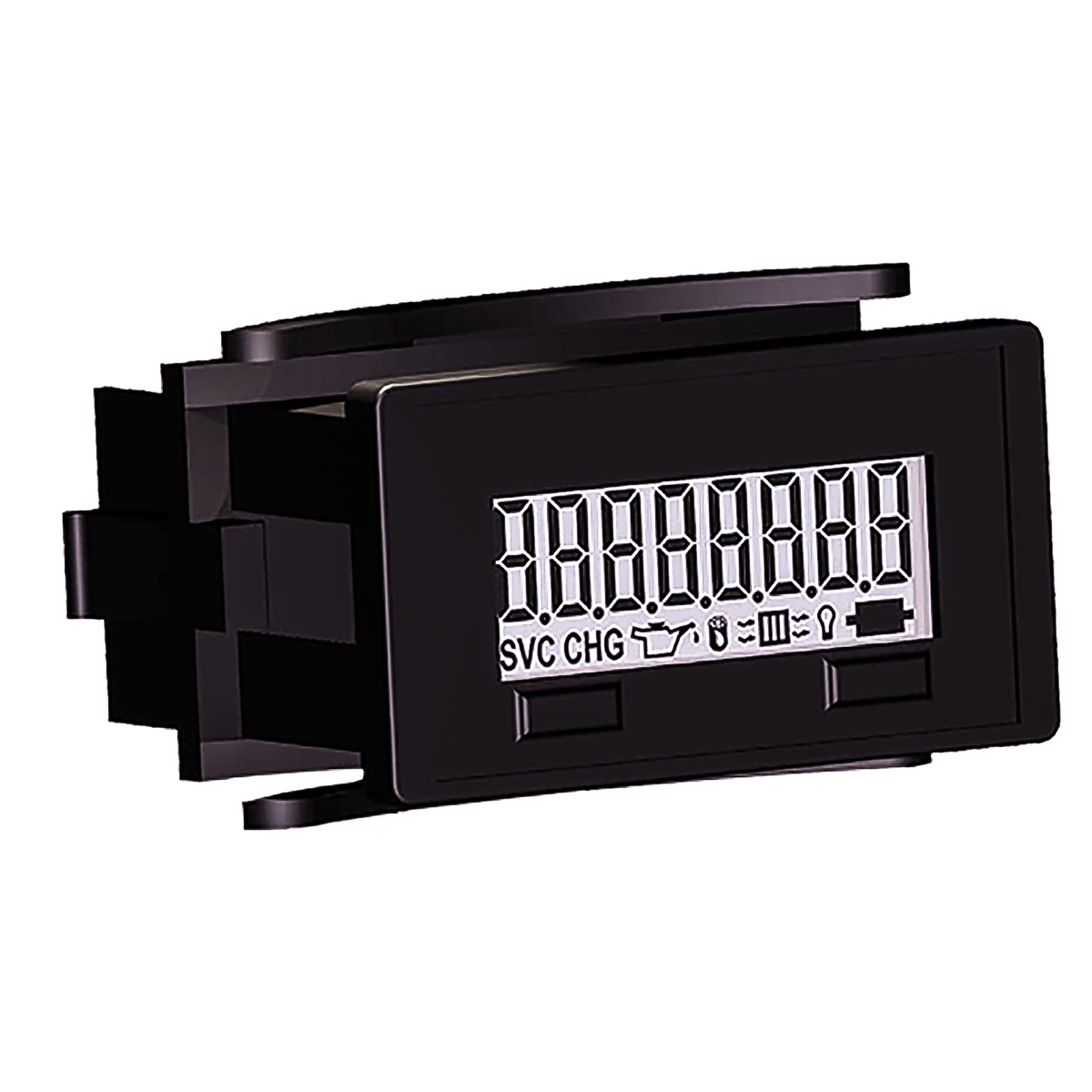 Trumeter Hour Counter, 7 (Annunciators Icon), 8 (Figure) digits, LCD, Terminal Block Connection, Voltage