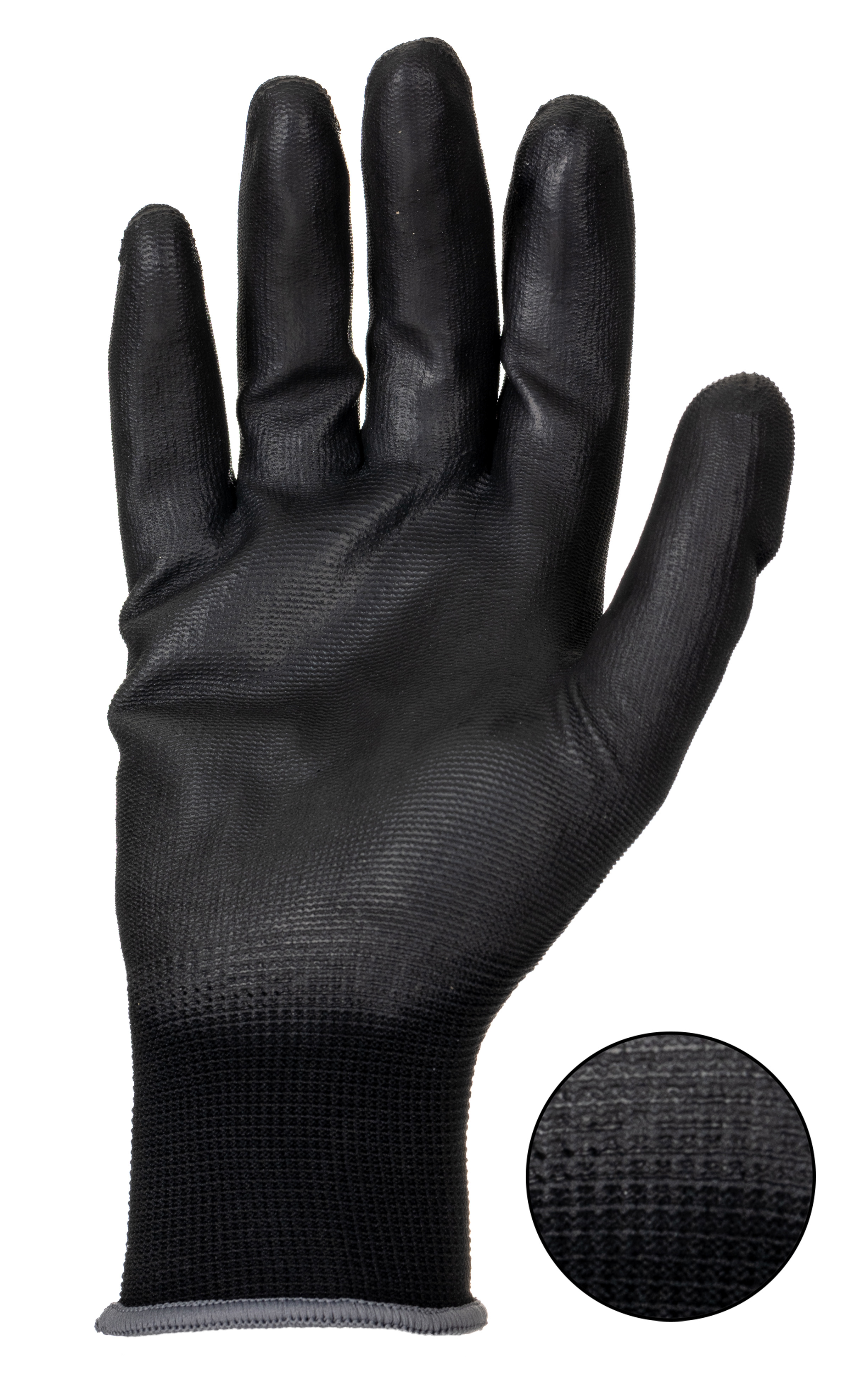 ln614-10 Liscombe LN6 Black Nylon Polyamide Work Gloves, Size 10, Polyurethane Coating