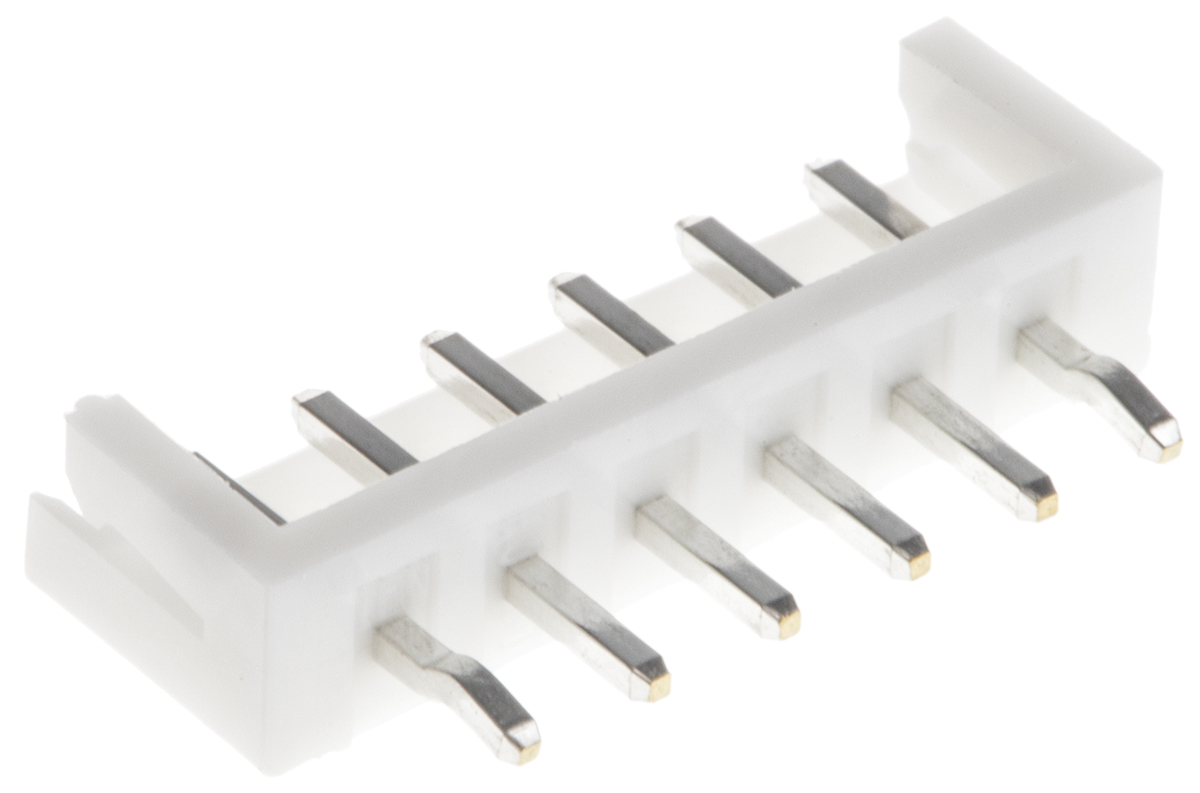 JST EH Series Straight Through Hole PCB Header, 6 Contact(s), 2.5 mm Pitch, 1 Row, Shrouded