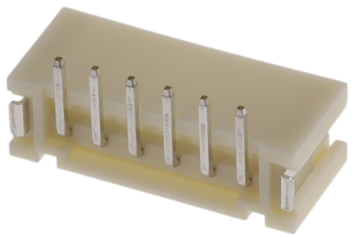JST PH Series Straight Surface PCB Header, 6 Contact(s), 2 mm Pitch, 1 Row, Shrouded