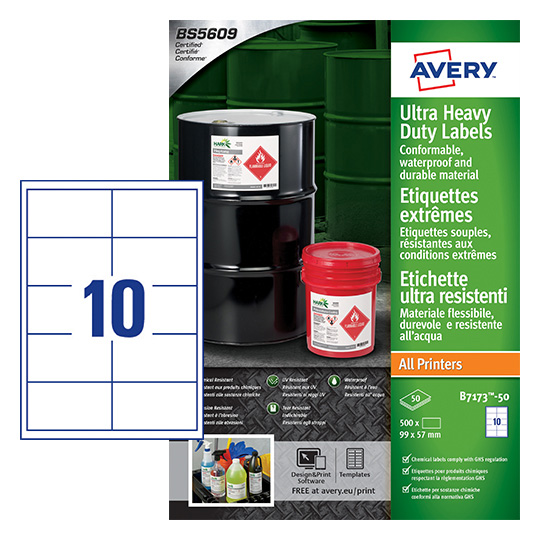 b7173-50 Avery White Printer Label