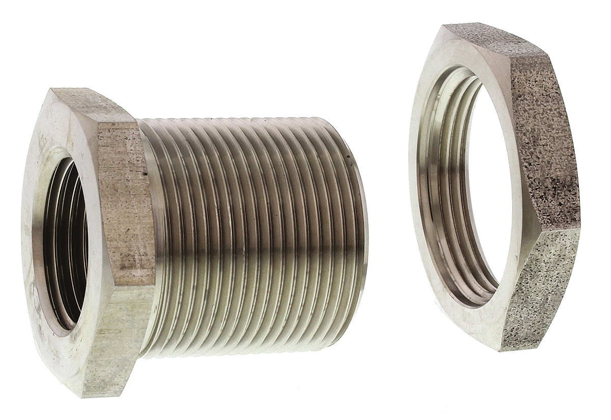 Legris Stainless Steel Pipe Fitting, Straight Hexagon Bulkhead Adapter, Female G 1/2in