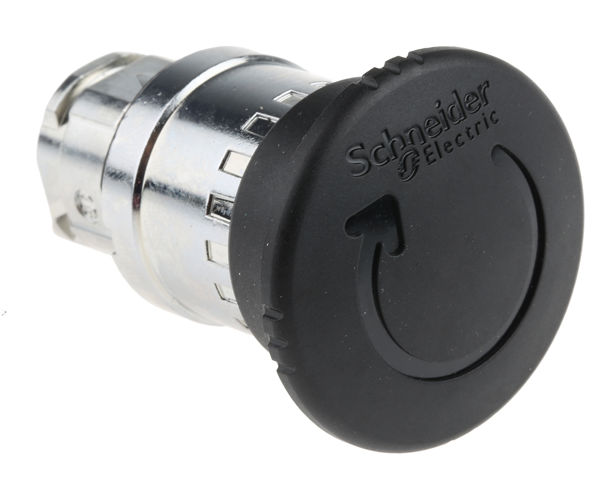 Schneider Electric Harmony XB4 Series, Black Push Button Head, Turn to Release, 22mm Cutout
