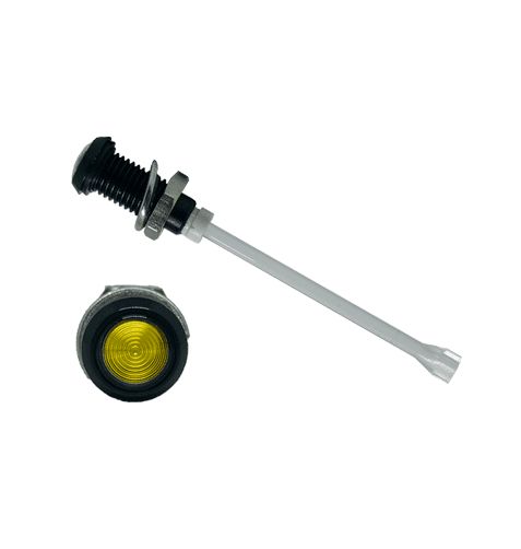 RHD-1660-F6PZY67PR Bivar, Panel Mount Vertical LED Light Pipe, Yellow Round Lens