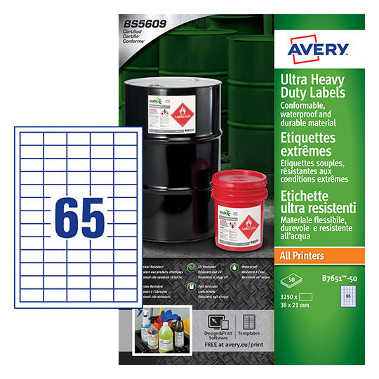 b7651-50 Avery White Printer Label