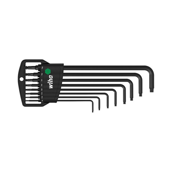 Wiha 9-Piece Torx Key Set, T9 to T40 Size, L Shape, Short Arm