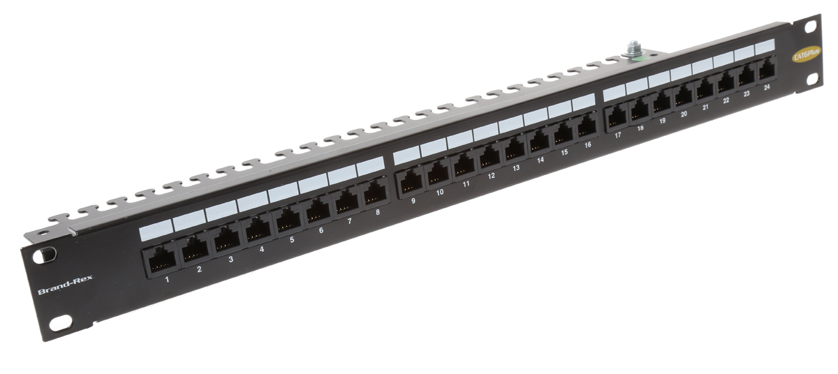 c6cpnlu24012m Brand-Rex C6CPNLU24012M, Cat6Plus Series Cat6 24 Port RJ45 110 Patch Panel UTP 1U Black