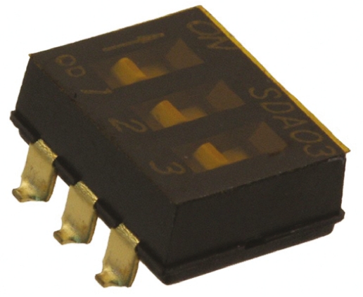 C & K 3 Way Surface Mount DIP Switch SPST, Flush Actuator