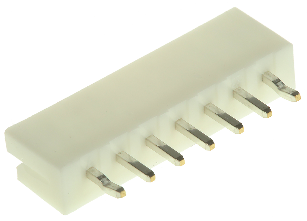 JST EH Series Straight Through Hole PCB Header, 7 Contact(s), 2.5 mm Pitch, 1 Row, Shrouded