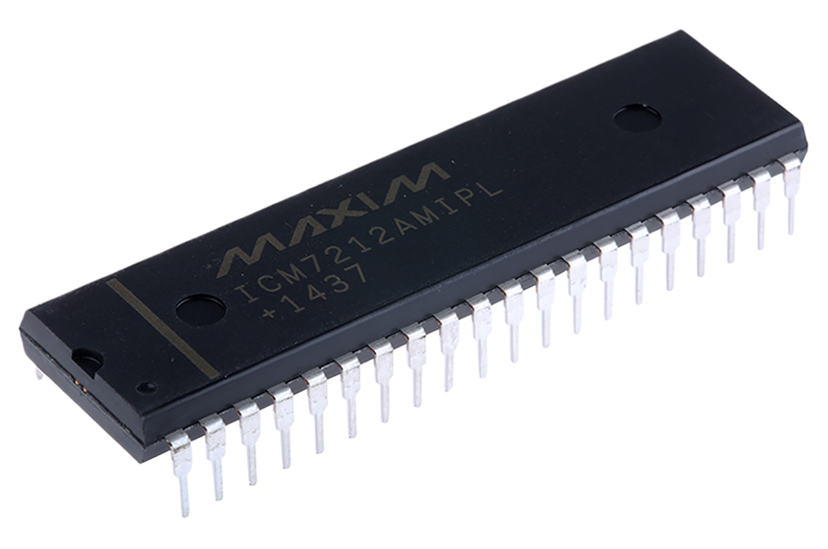 Maxim Integrated ICM7212AMIPL+ PDIP Display Driver, 28 Segment, 40 Pin, (Maximum) 5.5 V
