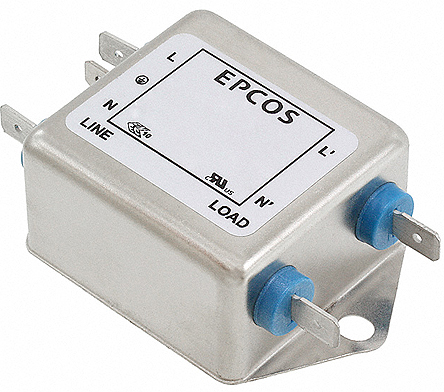 TDK, B84111F 10 A 250V ac/dc 50Hz, 60 Hz, Chassis Mount EMC Filter, Lug 1 Phase