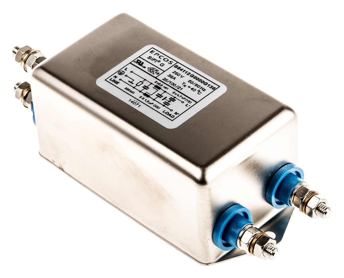 TDK, B84112G 36 A 250V ac/dc 50Hz, 60 Hz, Chassis Mount EMC Filter, Screw 1 Phase