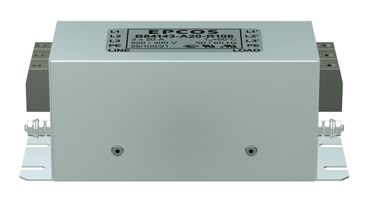 TDK, B84143A*R106 80 A 520V ac 50Hz, 60 Hz, Flange EMC Filter, Screw 3 Phase