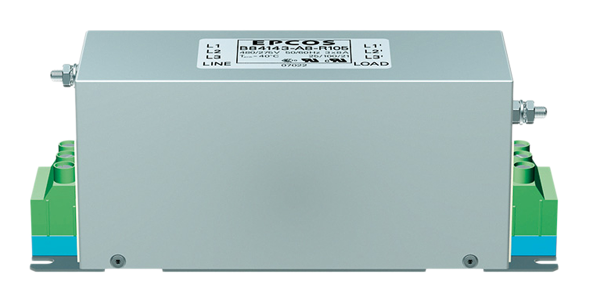 TDK, B84143A*R105 90 A 520V ac 50Hz, 60 Hz, Flange EMC Filter, Screw 3 Phase