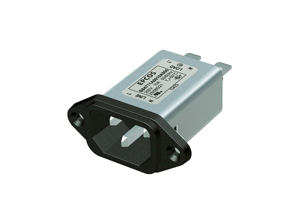 EPCOS 8A, 250 V ac/dc Male Snap-In IEC Filter B84771M3008A000, Tab