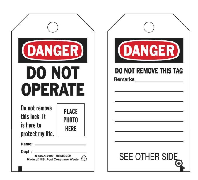 Brady 1 Per Pack x Lockout Tag