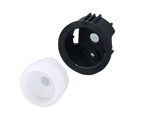 OKW White, Black Potentiometer Knob for 0.25 in Shaft Round Shaft, B8733201