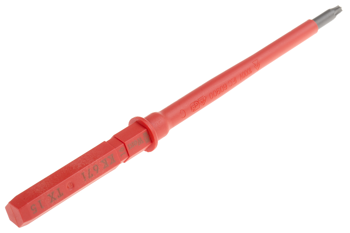 003432 Wera Torx Insulated Screwdriver Blade, T15 Tip, 154 mm Blade, VDE/1000V