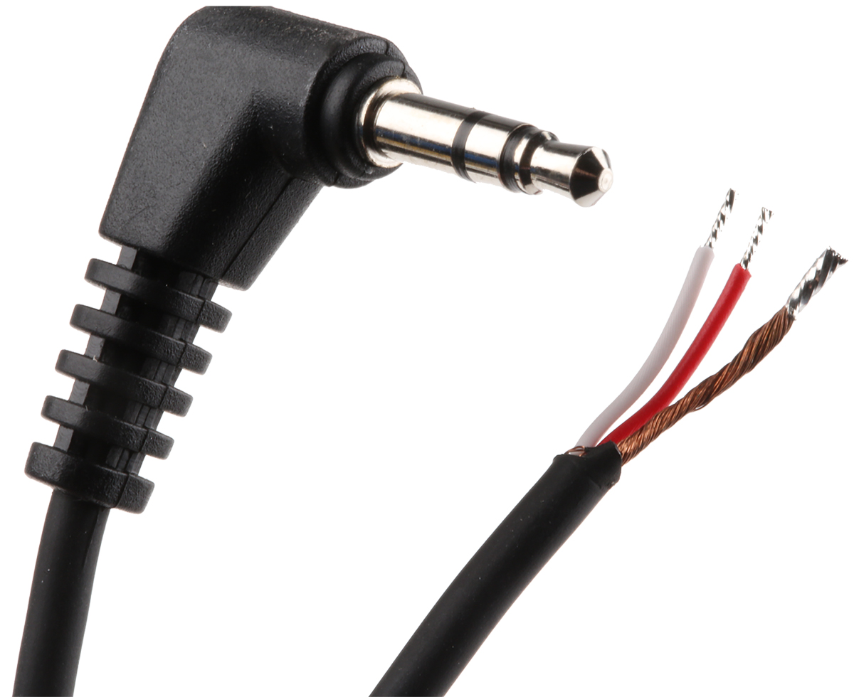 Switchcraft 36HR Male 3.5mm Stereo Jack to Unterminated Aux Cable, Black, 3.1m 36HR14484X
