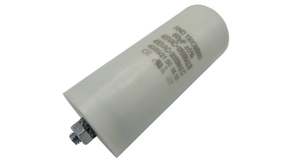 RND RND 150CBB60 Metallized Polypropylene Film Film Capacitor, 450V dc, ±5%, 25μF, Threaded Bolt