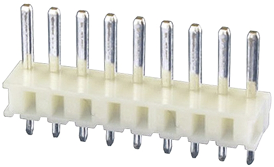 JST NH Series Straight Through Hole Pin Header, 9 Contact(s), 2.5 mm Pitch, 1 Row, Unshrouded