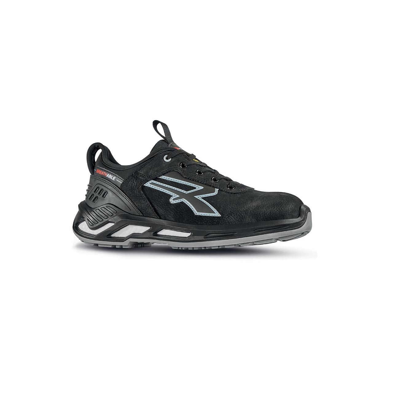 UPower RUSH Unisex Black Aluminium Toe Capped Safety Shoes, UK 7, EU 41
