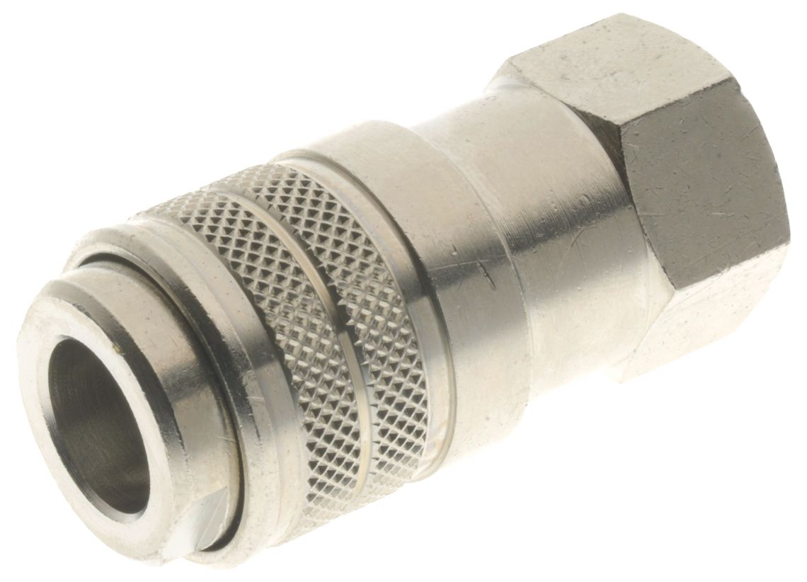 RS PRO 162 Series Straight Fitting, 1/4 BSP Female to 1/4 BSP Female, Threaded-to-Tube Connection Style