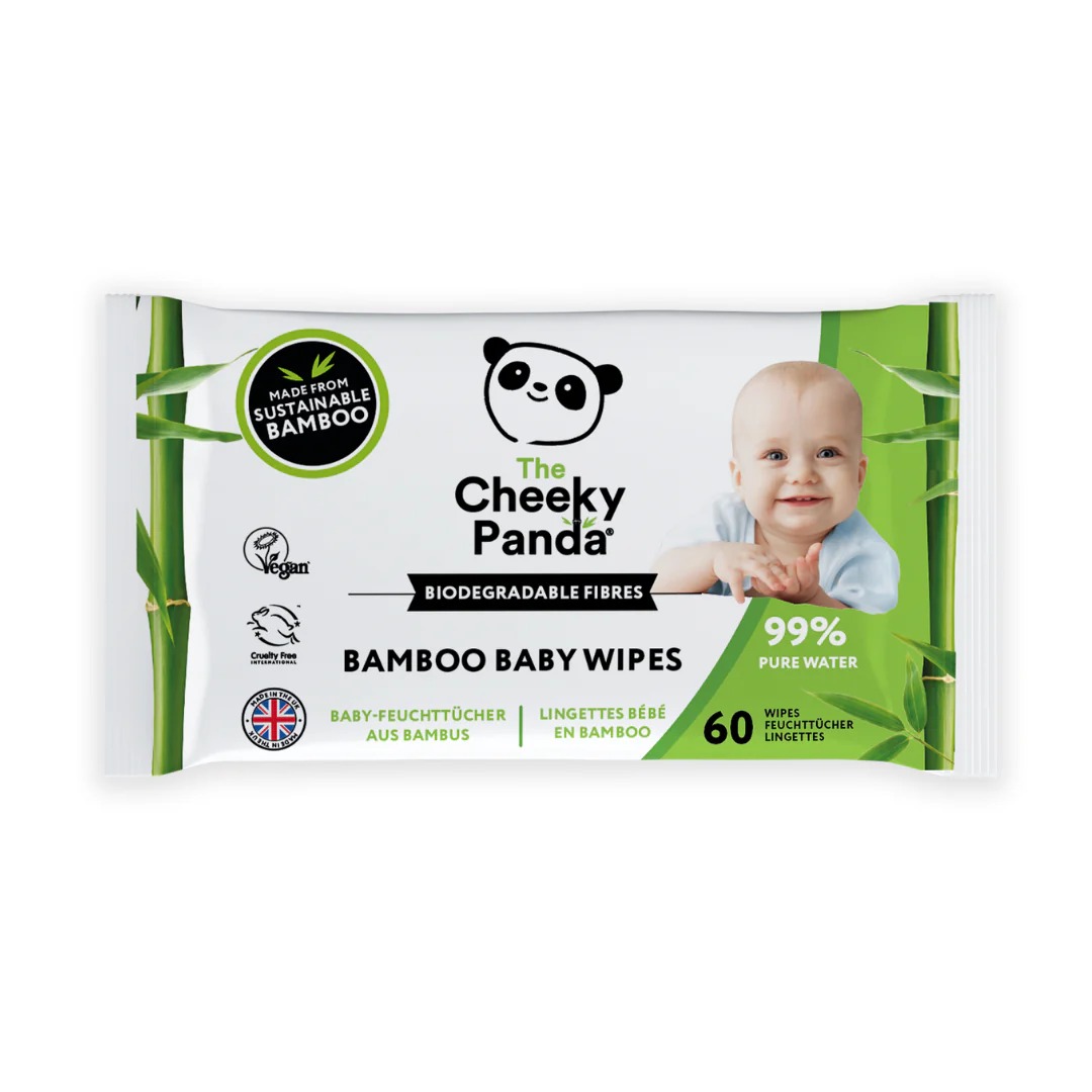 The Cheeky Panda Ltd BABYWX12-GBR Wet Biodegradable, Box of, 222 x 150 mm 60 Per Pack