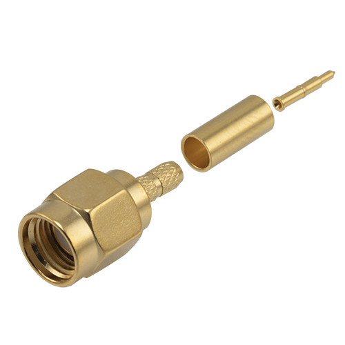 L-Com BAC Series Male SMA, 50 Ω, Straight Body Crimp