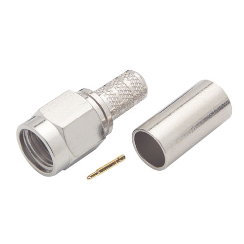 L-Com BAC Series Crimp Male SMA, 50 Ω, Straight Body Crimp