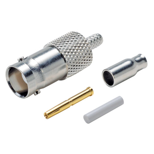 L-Com BAC Series Male BNC, 50 Ω, Straight Body Crimp