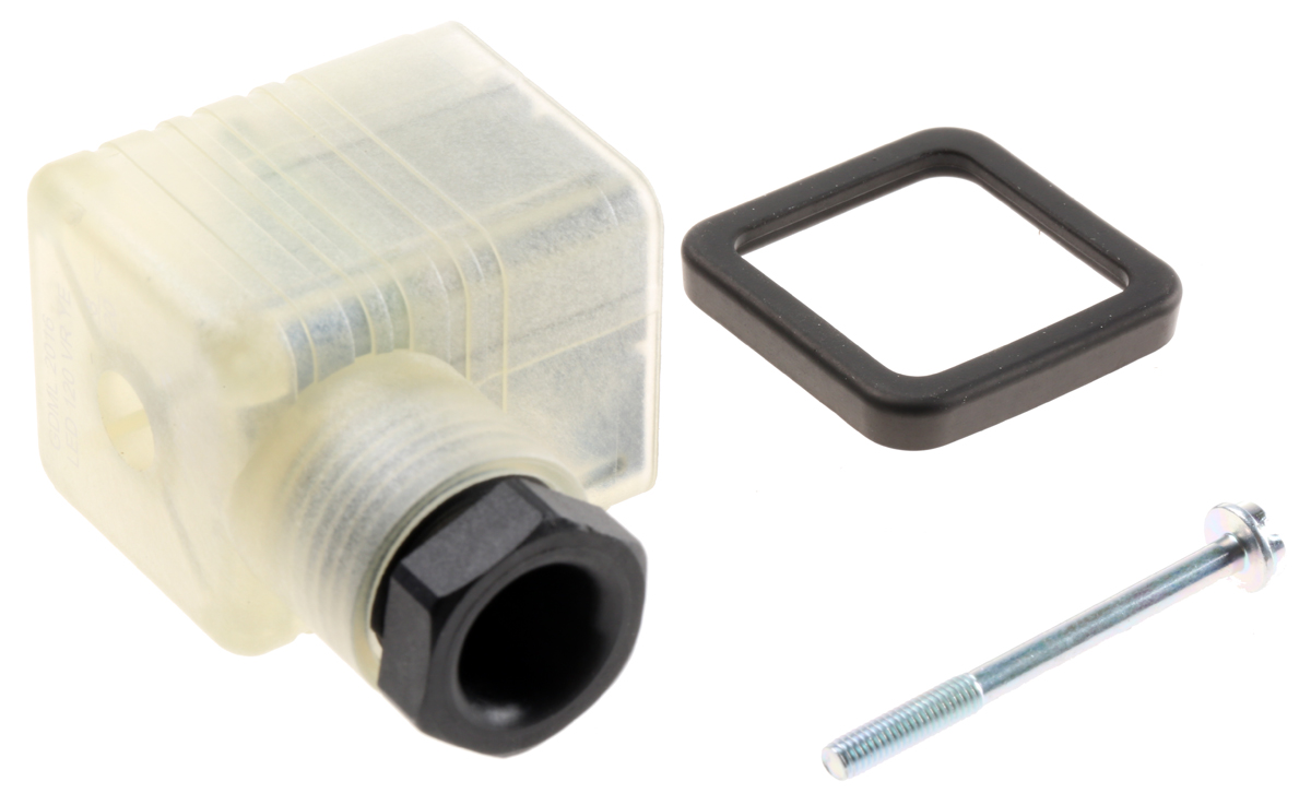 Hirschmann GDML 2P+E DIN 43650 A, Female Solenoid Valve Connector with Indicator Light, 120 V Voltage