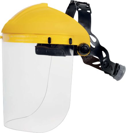 Delta Plus Yellow Polycarbonate, Aluminium Visor Helmet with Face, Head Guard, Resistant To Shock Resistant, Chemical