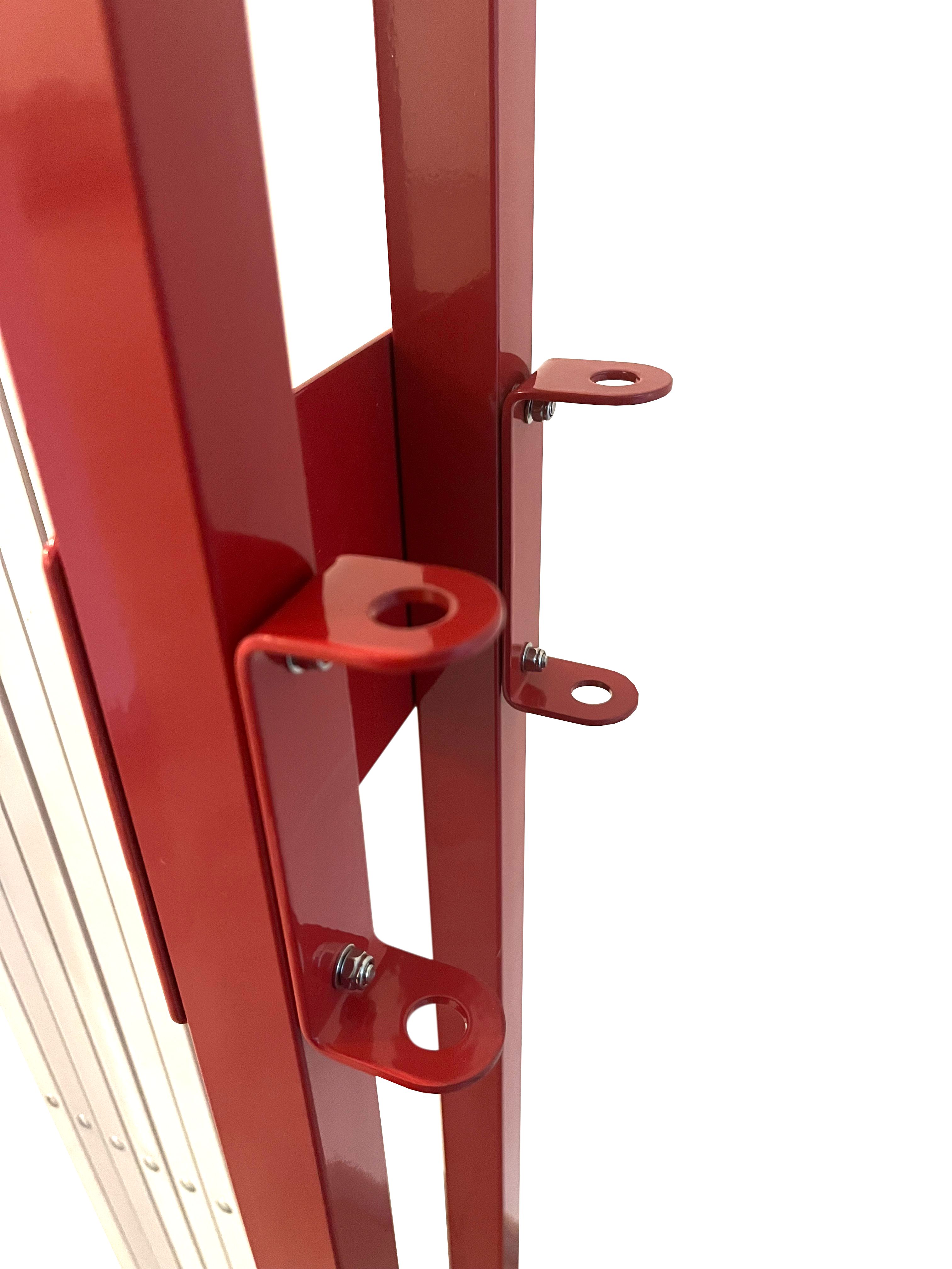 bar3000 Viso Red, White Safety Barrier, White Tape, Steel, 3 m