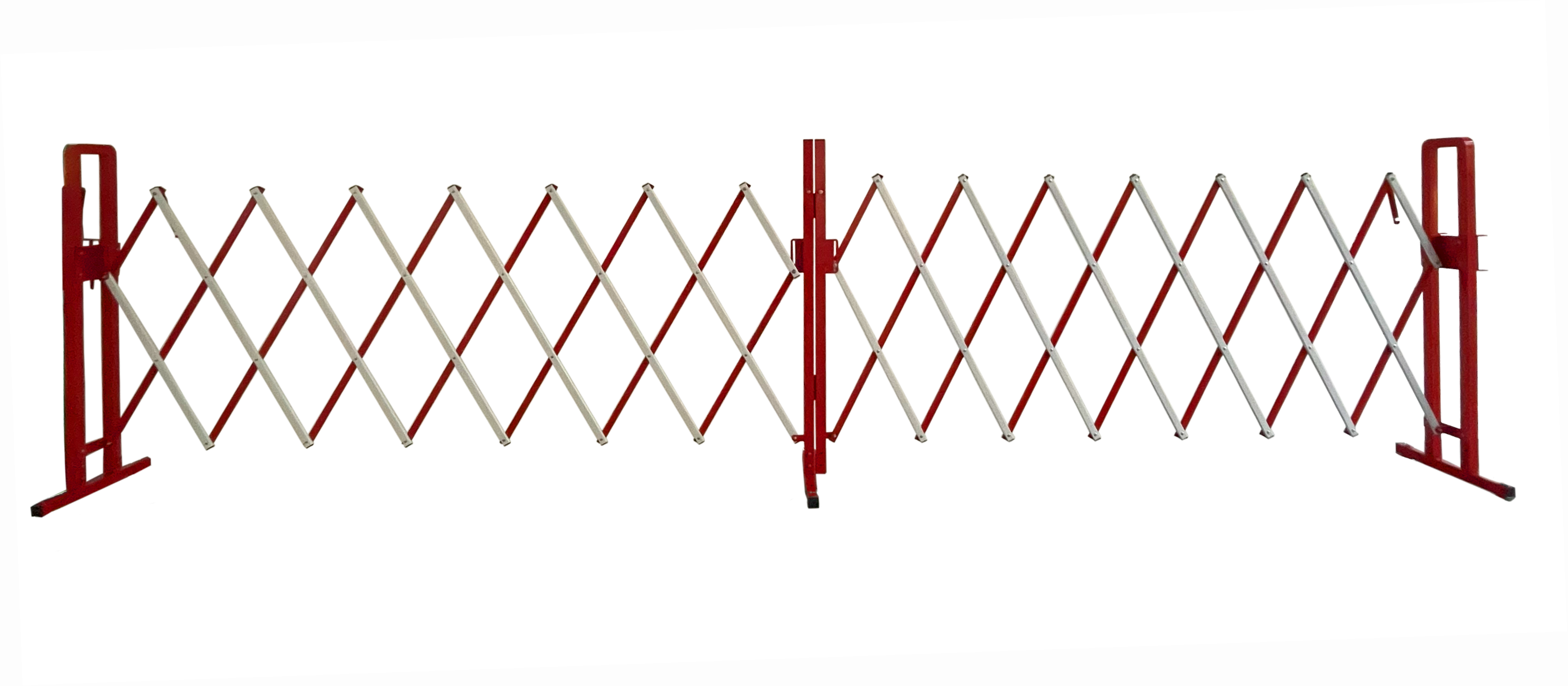 bar4000rb Viso Red, White Safety Barrier, White Tape, Steel, 4 m