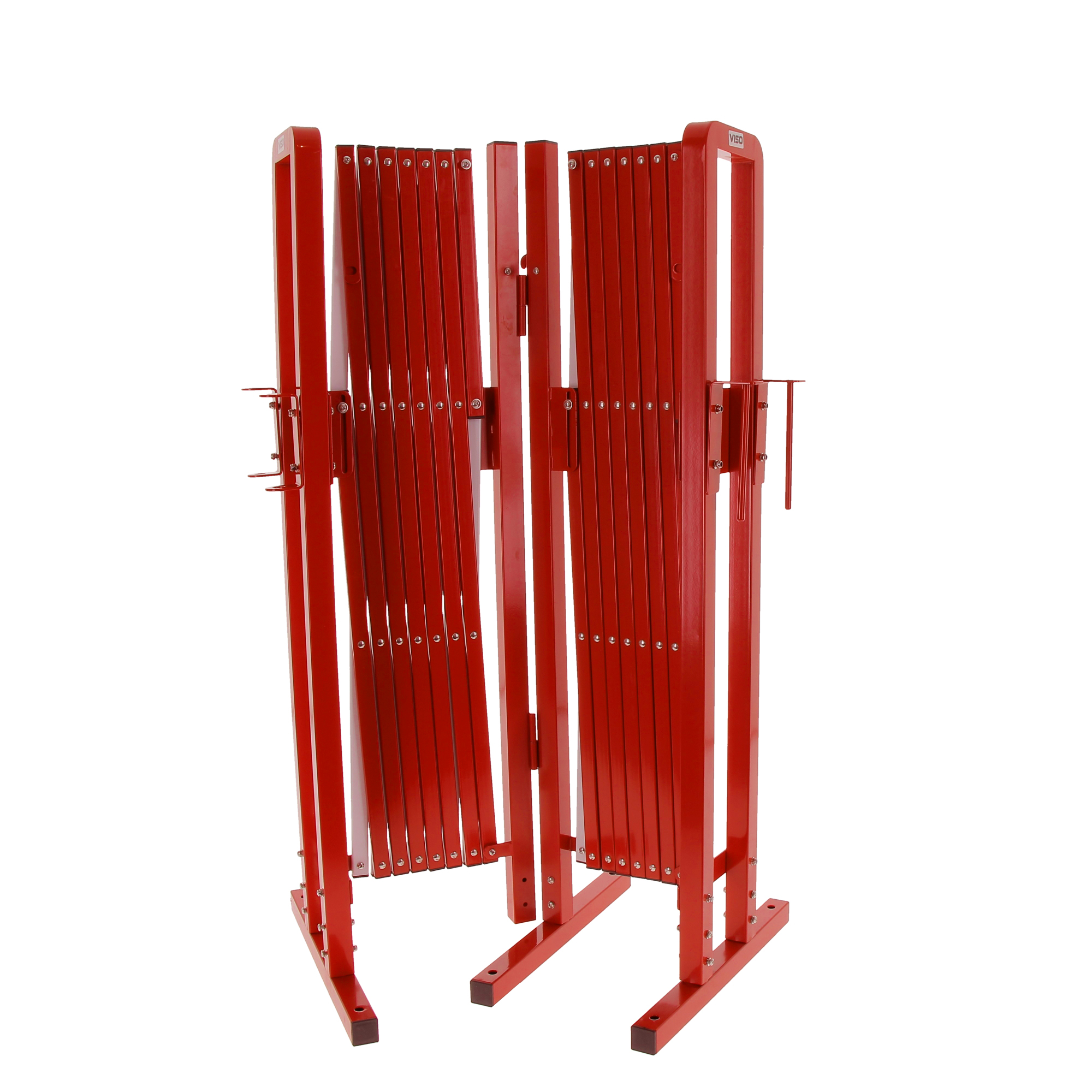 bar4000rb Viso Red, White Safety Barrier, White Tape, Steel, 4 m