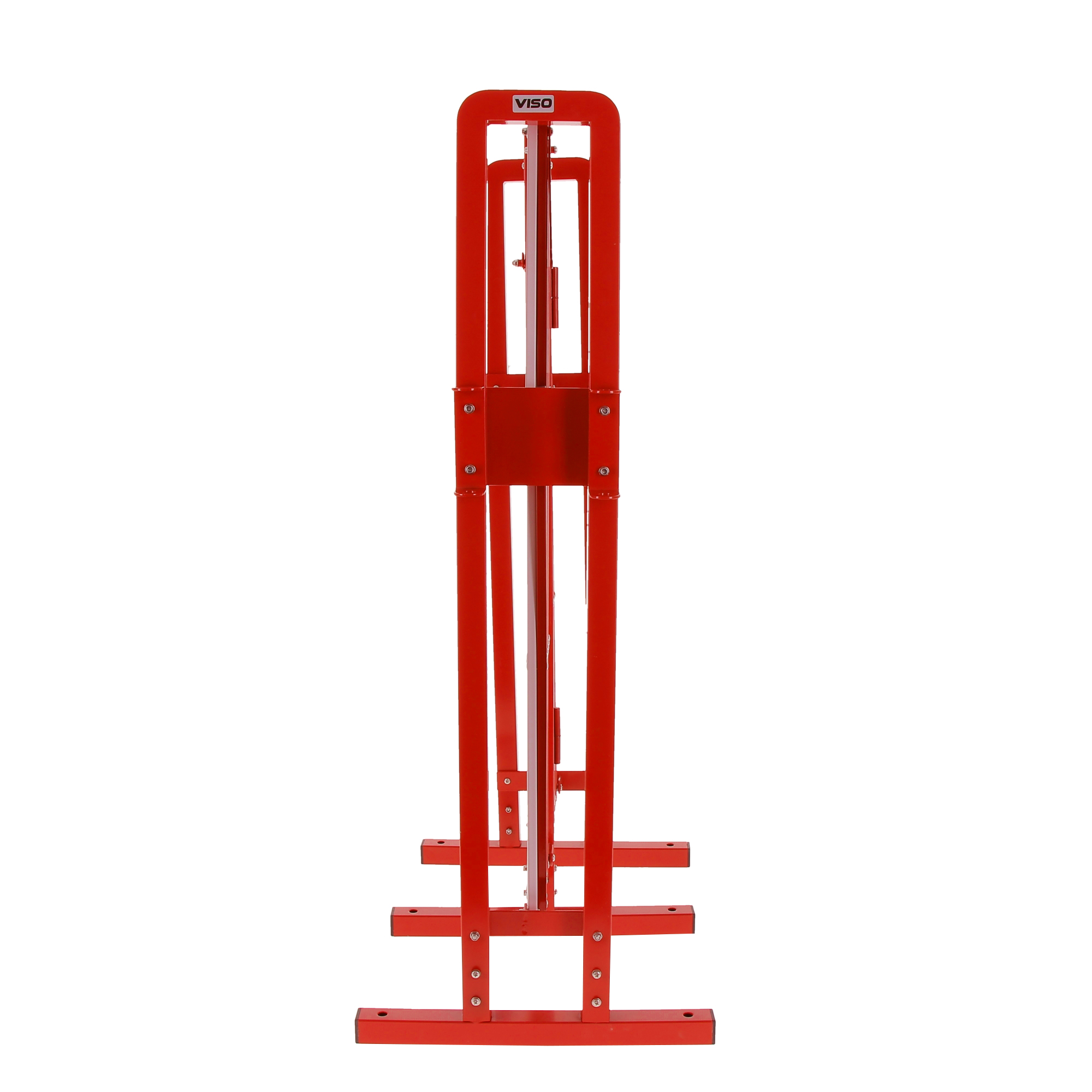 bar4000rb Viso Red, White Safety Barrier, White Tape, Steel, 4 m