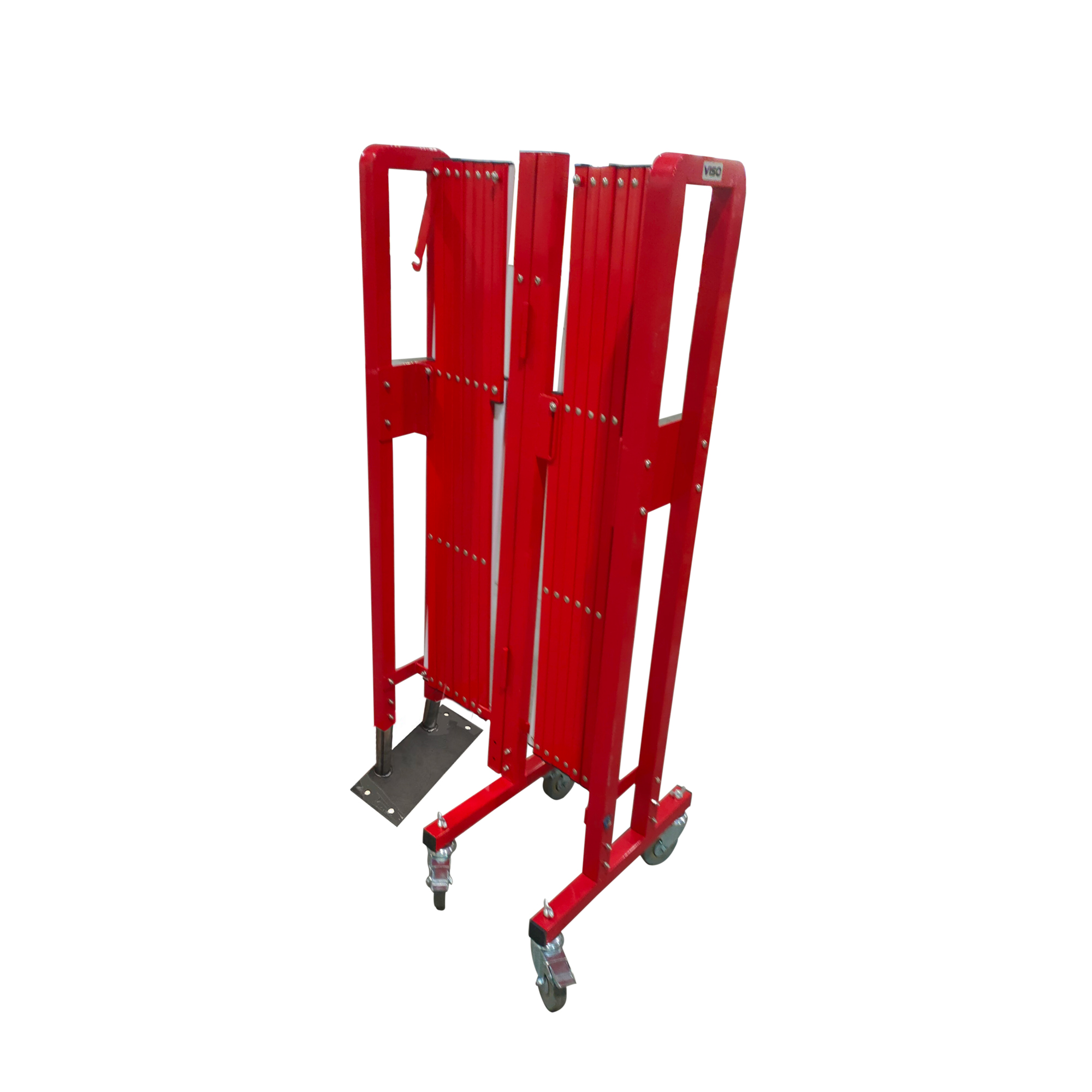 Viso White, Red Safety Barrier, White Tape, Steel, 4 m