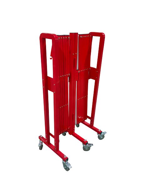bar4006rb Viso Red, White Safety Barrier, White Tape, Steel, 4 m