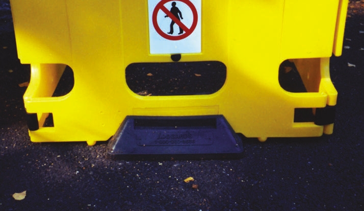 Addgards Black Safety Barrier, Rubber, Barrier Base