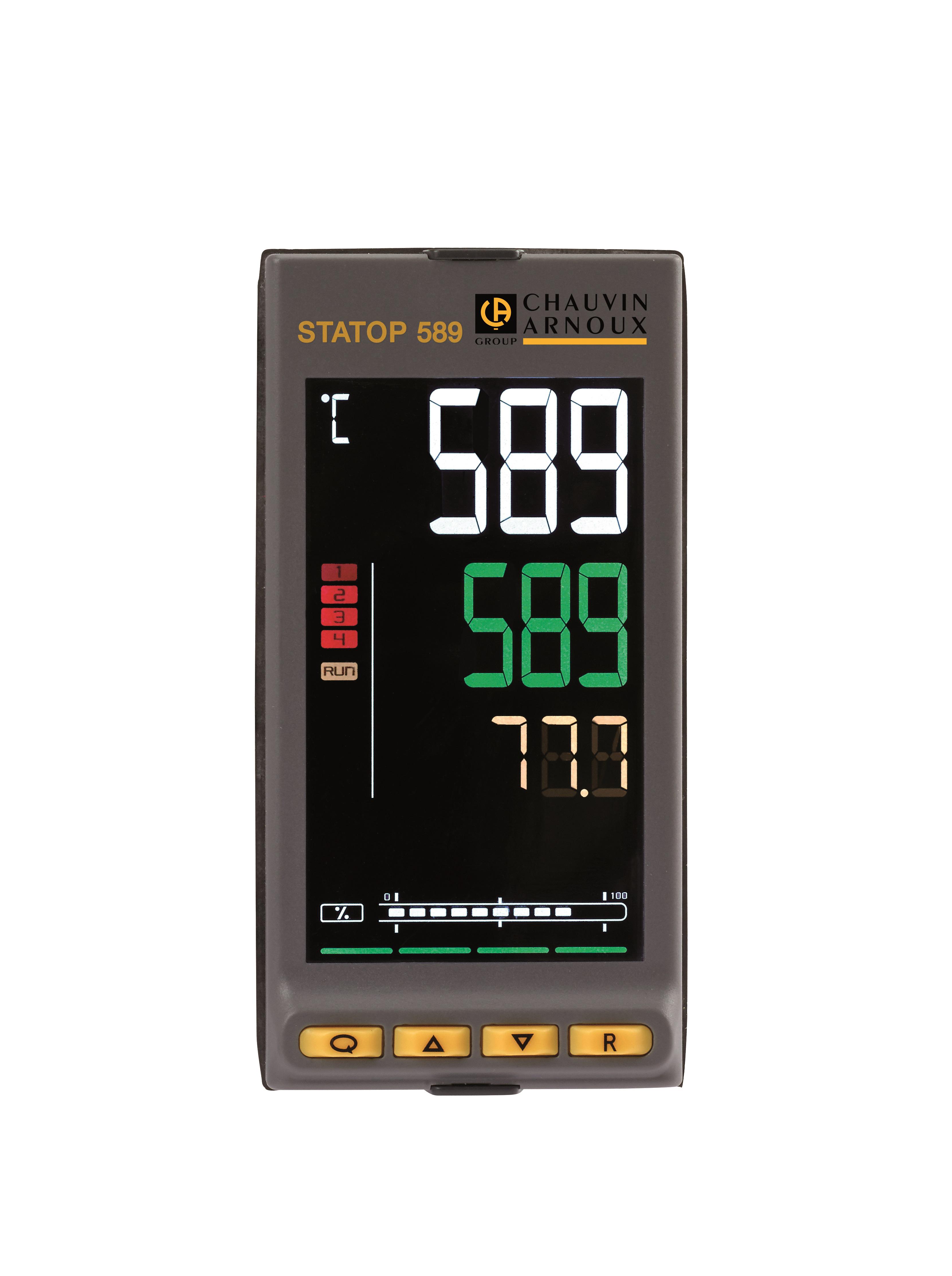 Pyro Controle STATOP 500 Panel Mount PID Temperature Controller, 45mm 1 dedicated Input, 3 Output Relay, 100 →