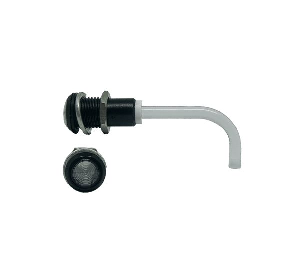 RHD-0900-2500-F9PZ67PR Bivar, Panel Mount Right Angle LED Light Pipe, Clear Round Lens
