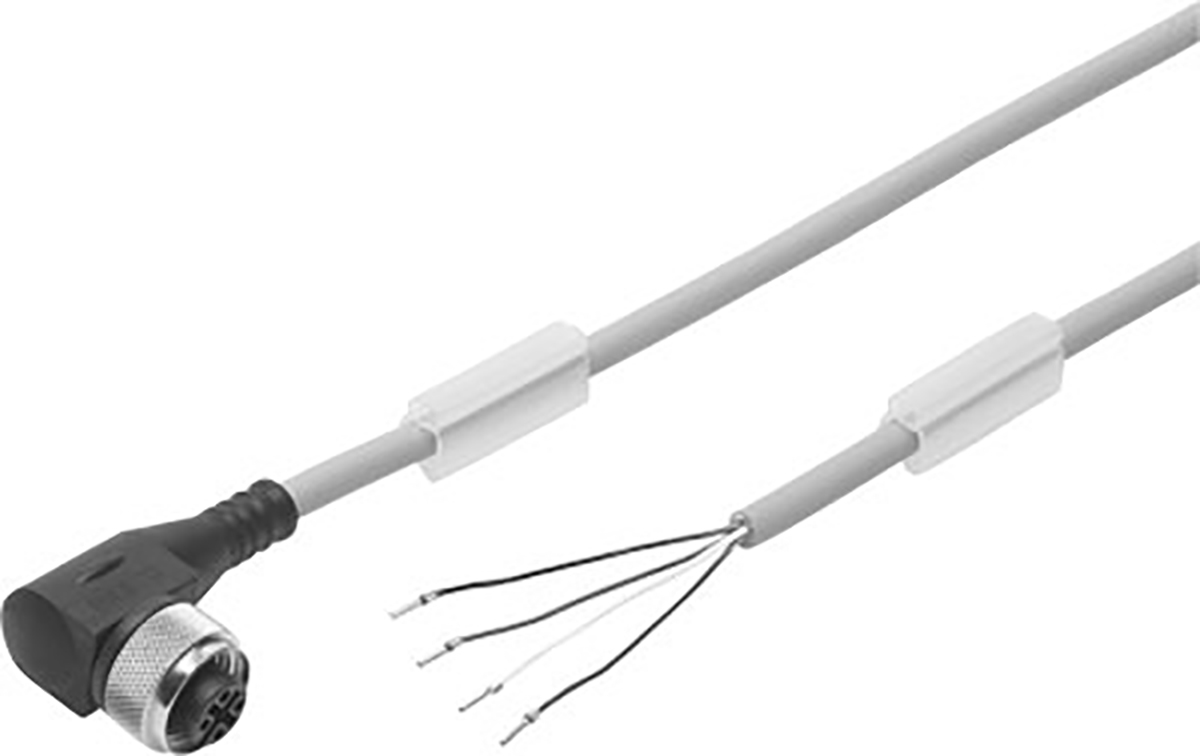 Festo Connecting Cable Pneumatic Sensor, IP65, IP68, IP69K, 0 to 60V ac/dc, NEBU-M12, 541329