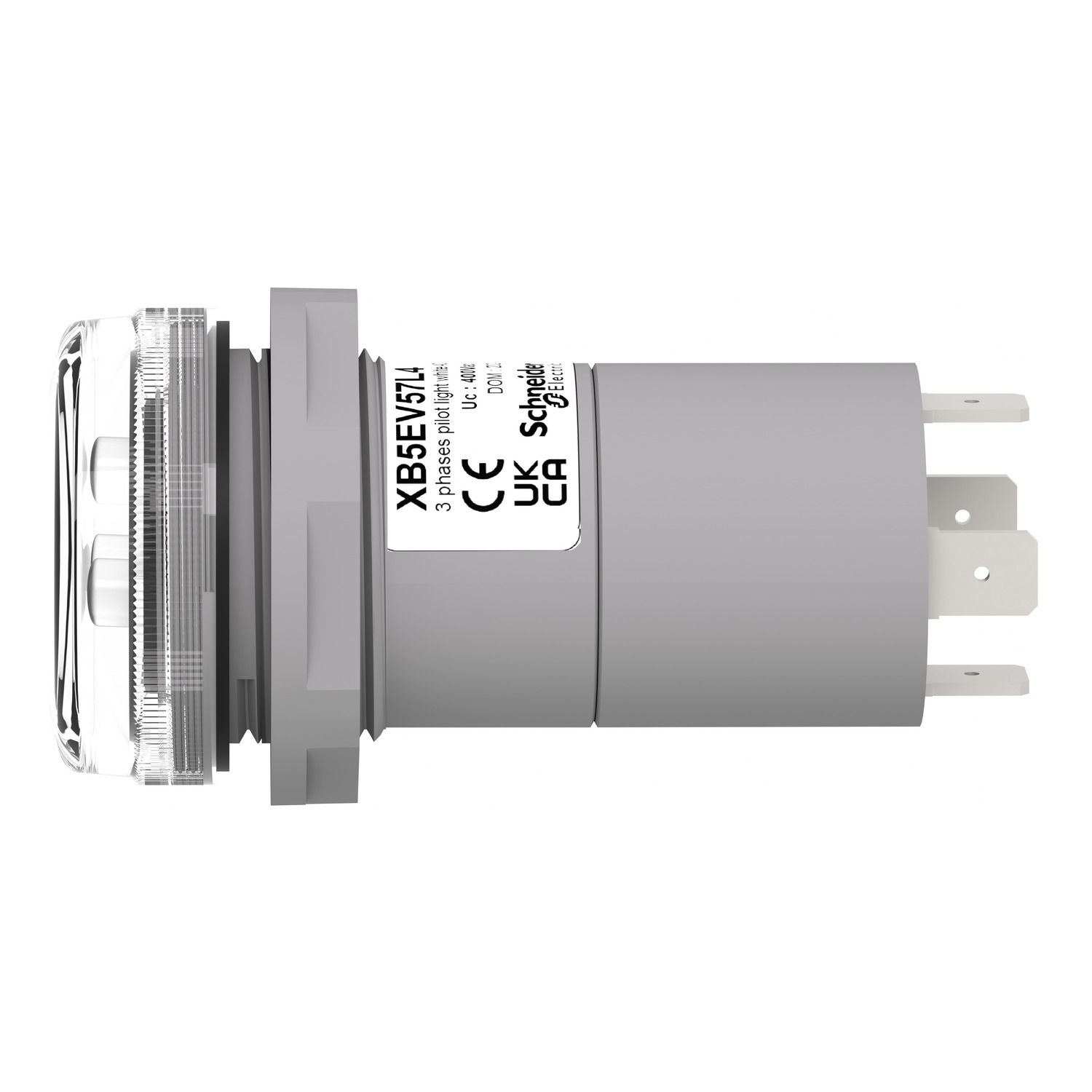 xb5ev57l4 Schneider Electric Harmony XB5 White LED Pilot Light, 30mm Cutout, IP67, Round, 400 V